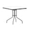 Flash Furniture Barker 31.5'' Silver Square Tempered Glass Metal Table TLH-073A-2-SV-GG - alternate 2